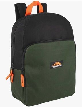 Trailmaker Kids Backpack in Green & Black with Orange Accents